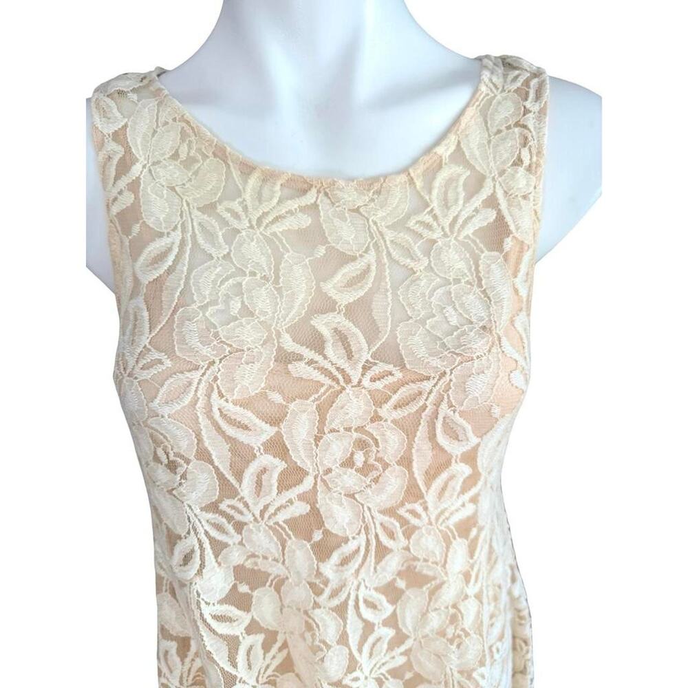 Free People Miles of Lace Cream Dress Cottagecore Boho Bridal  Sz M Mini - Picture 3 of 8